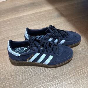 Adidas Dark Blue and White Suede Sneakers